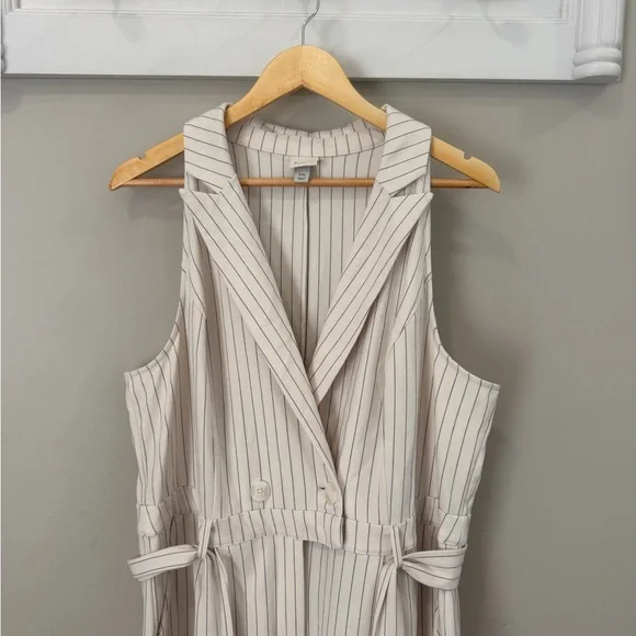 A New Day Size XXL Sleeveless Pinstripe Jumpsuit - Picture 4 of 10